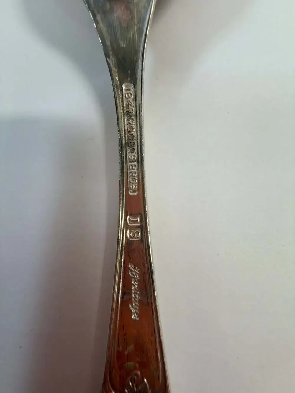 1847 Rogers Bros Heritage Silverplate Serving‎ Spoon and Fork Set